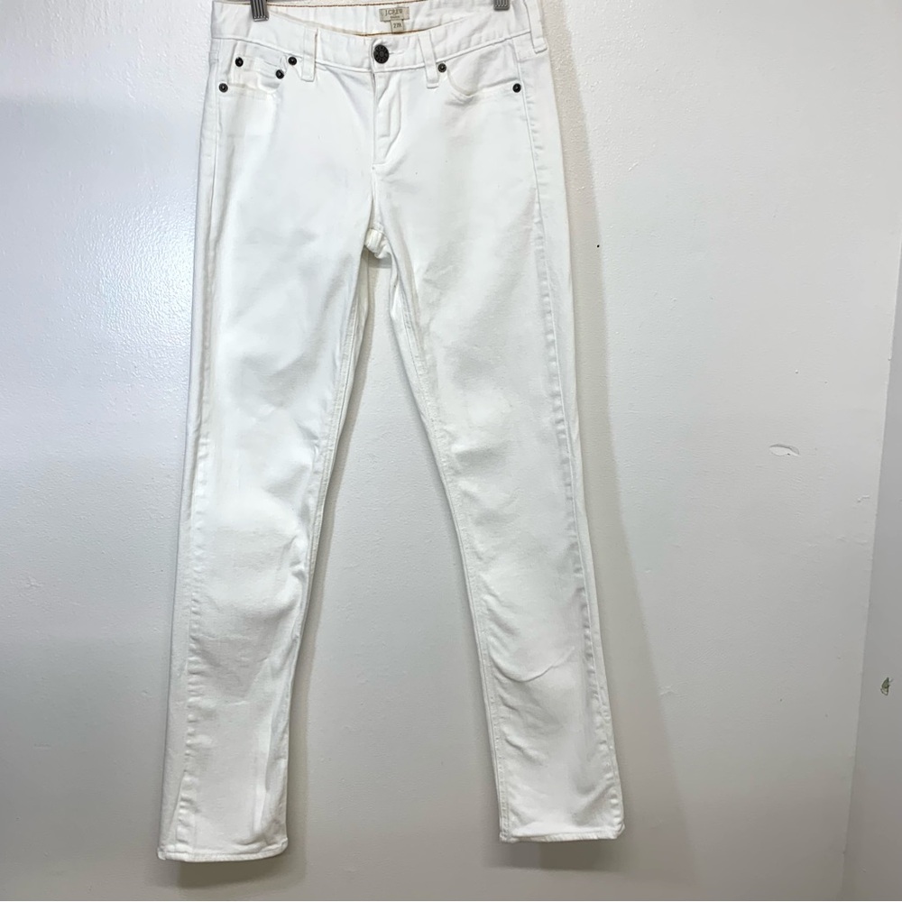 J Crew White Jeans Woman 27 Stretch  Straight Casual Resort Vacation Beach‎